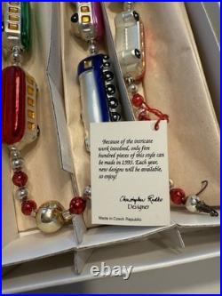 Christopher Radko 1993 CHRISTMAS EXPRESS Train Glass Garland 93-394-0 New W Tag