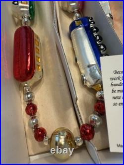 Christopher Radko 1993 CHRISTMAS EXPRESS Train Glass Garland 93-394-0 New W Tag