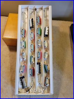 Christopher Radko 1993 CHRISTMAS EXPRESS Train Glass Garland 93-394-0 With Box