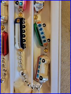 Christopher Radko 1993 CHRISTMAS EXPRESS Train Glass Garland 93-394-0 With Box