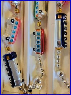 Christopher Radko 1993 CHRISTMAS EXPRESS Train Glass Garland 93-394-0 With Box
