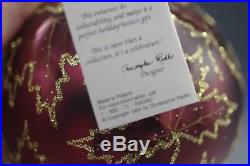 Christopher Radko 1994 Ruby Scarlett Christmas Ball Ornament Burgundy Mwt