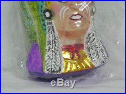 Christopher Radko 1995 Shifty Eyed Indian Chief Blown Glass Ornament