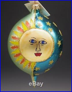Christopher Radko 1996 Copernicus Moon Sun Teardrop Christmas Ornament Mwt