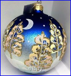 Christopher Radko 1996 WINTER SERIES Blown Glass Ball Christmas Ornament NEW