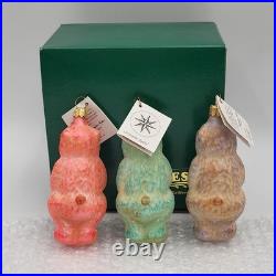 Christopher Radko 1997 Frosty Bears 97048 Glass Ornament Set of 3