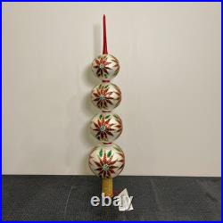 Christopher Radko 1997 NEW White Winter Blossom Finial Tree Topper Poinsettia 19