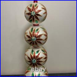Christopher Radko 1997 NEW White Winter Blossom Finial Tree Topper Poinsettia 19