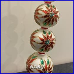Christopher Radko 1997 NEW White Winter Blossom Finial Tree Topper Poinsettia 19