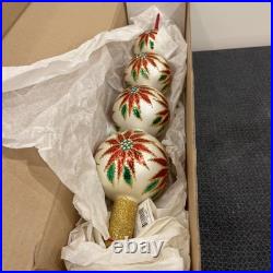 Christopher Radko 1997 NEW White Winter Blossom Finial Tree Topper Poinsettia 19