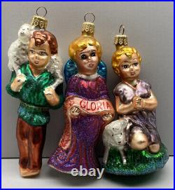 Christopher Radko 1997 SHEPHERD'S PRAYER GLORIA Set 3 Christmas Ornaments LE MIB