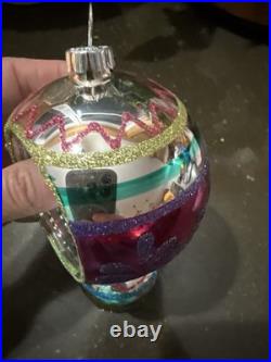 Christopher Radko 1998 Razzmataz Glass Ornament Teal, Vintage, 98-238-0