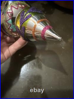Christopher Radko 1998 Razzmataz Glass Ornament Teal, Vintage, 98-238-0