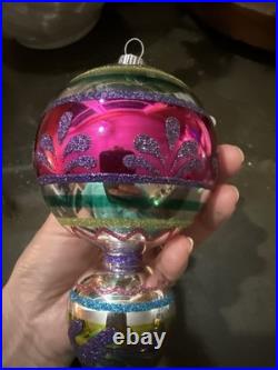 Christopher Radko 1998 Razzmataz Glass Ornament Teal, Vintage, 98-238-0