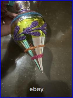 Christopher Radko 1998 Razzmataz Glass Ornament Teal, Vintage, 98-238-0