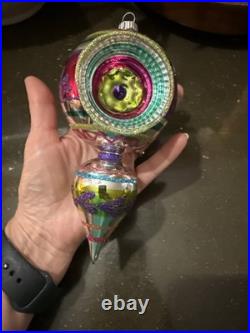 Christopher Radko 1998 Razzmataz Glass Ornament Teal, Vintage, 98-238-0