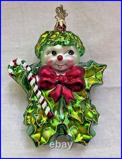 Christopher Radko 2002 Green Holly Jean Vintage Holly Leaf Ornament App 4 1/2