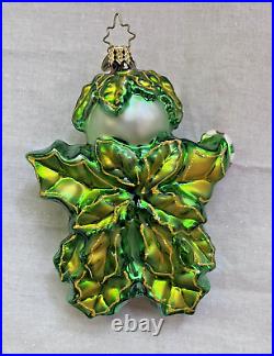 Christopher Radko 2002 Green Holly Jean Vintage Holly Leaf Ornament App 4 1/2