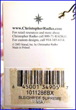 Christopher Radko 2003 Sleighride Supreme 83A Ornament 1011286BX