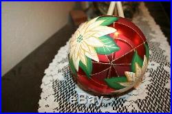 Christopher Radko 2004 Extra Large Poinsettia Mission Ball Ornament from Poland