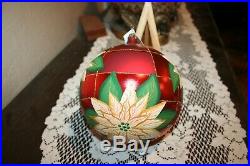 Christopher Radko 2004 Extra Large Poinsettia Mission Ball Ornament from Poland