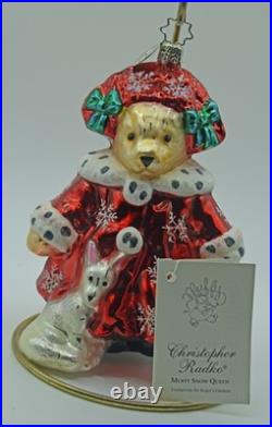 Christopher Radko 2004 Muffy VanderBear Snow Queen Glass Ornament Rogers Gardens