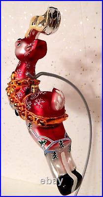 Christopher Radko 2006 DASHAWAY DANCER Red Blown Glass Ornament Reindeer