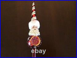 Christopher Radko 2006 Dandy Stripe Santa Finial Tree Topper Christmas Ornament