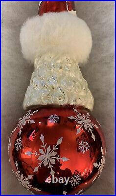 Christopher Radko 2006 Dandy Stripe Santa Finial Tree Topper Christmas Ornament