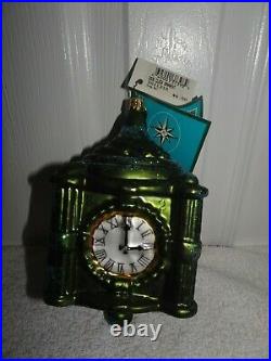 Christopher Radko 2006 Marshall Field's Clock Glass Christmas Tree Ornament