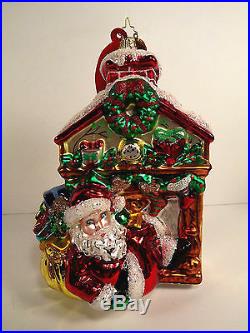 Christopher Radko 2007 LE Santa Fireplace Mantle Ornament 1450/1500 Hang Tag