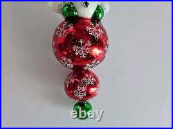 Christopher Radko 20th Anniversary Glass Snow Go Bouncer 9 Snowman Ornament