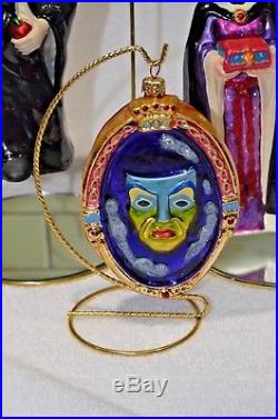 Christopher Radko 3 Piece Ornament, Snow White's Evil Queen, Hag Witch, Mirror
