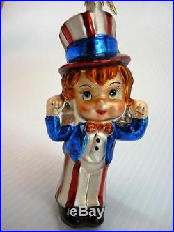 Christopher Radko 4th of July Independence Day Boy & Girl Ornaments HTF (o1327)