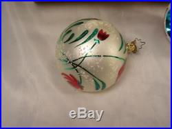 Christopher Radko 6 Fantasia Grandmas Own Vintage Glass Christmas Ornaments #3