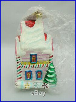 Christopher Radko 7 Large Candy Coated Christmas House Ornament 00-210-00