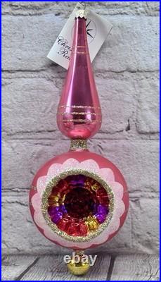 Christopher Radko 86-016-1 Spire Finial Pink Gold Glass 9.5 Germany Rare READ
