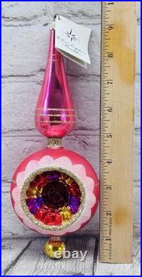 Christopher Radko 86-016-1 Spire Finial Pink Gold Glass 9.5 Germany Rare READ