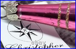 Christopher Radko 86-016-1 Spire Finial Pink Gold Glass 9.5 Germany Rare READ