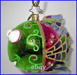 Christopher Radko ANDIE FISH Bejeweled Whimsical Christmas Ornament SUPER RARE