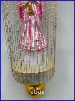 Christopher Radko ANGEL GLOW Caged Glass Ornament Wire Wrapped New with Tag Rare