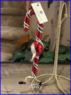 Christopher Radko A Dash of Mint Googly Eye Candy Cane Blown Glass Ornament