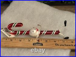 Christopher Radko A Dash of Mint Googly Eye Candy Cane Blown Glass Ornament