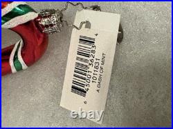 Christopher Radko A Dash of Mint Googly Eye Candy Cane Blown Glass Ornament
