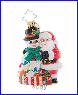 Christopher Radko A Frosty Duo Snowman & Santa Ornament