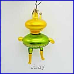 Christopher Radko Alien Space Buddy Ornament Green & Yellow