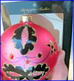 Christopher Radko Alpine Blush Ball Christmas Ornament 860400 Vintage Box 1986