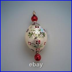 Christopher Radko Alpine Flowers Tear Drop Christmas Ornament Vintage