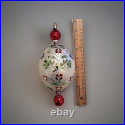 Christopher Radko Alpine Flowers Tear Drop Christmas Ornament Vintage