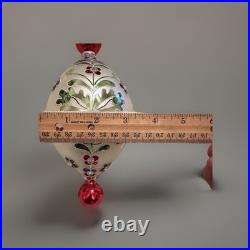 Christopher Radko Alpine Flowers Tear Drop Christmas Ornament Vintage